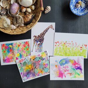 Warm Vibes - Set of Five Blank Greeting Cards